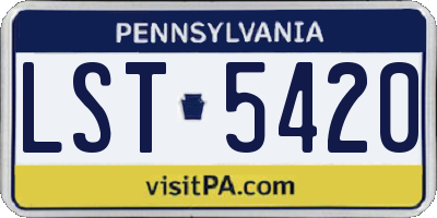 PA license plate LST5420