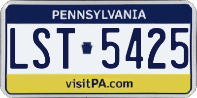 PA license plate LST5425