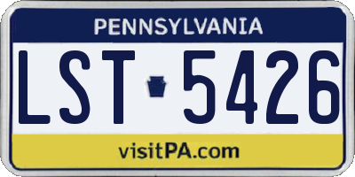 PA license plate LST5426