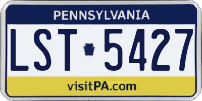 PA license plate LST5427