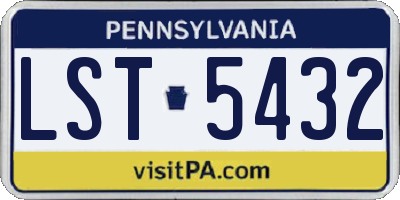 PA license plate LST5432