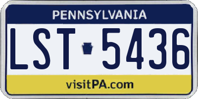 PA license plate LST5436
