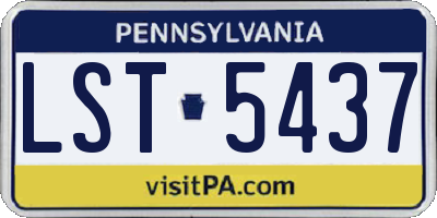 PA license plate LST5437