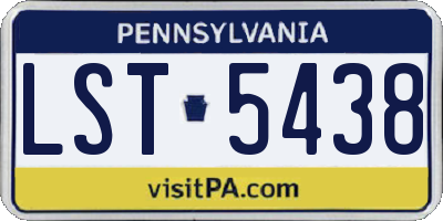 PA license plate LST5438