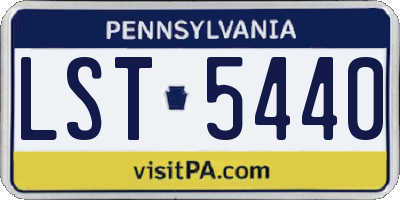 PA license plate LST5440