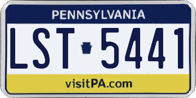 PA license plate LST5441