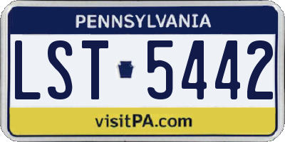 PA license plate LST5442