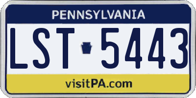 PA license plate LST5443