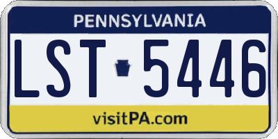 PA license plate LST5446