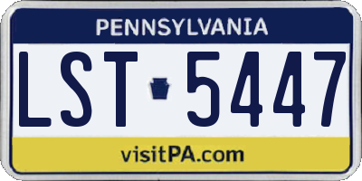 PA license plate LST5447