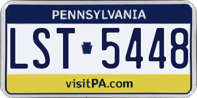 PA license plate LST5448