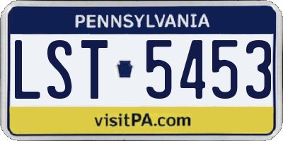 PA license plate LST5453