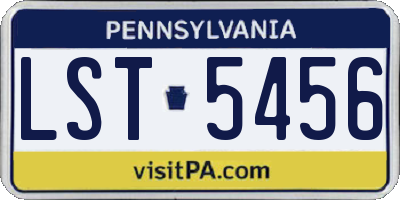 PA license plate LST5456