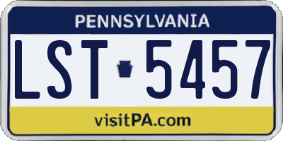 PA license plate LST5457