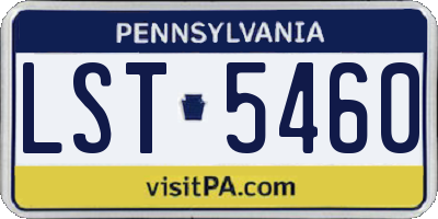 PA license plate LST5460