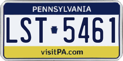 PA license plate LST5461