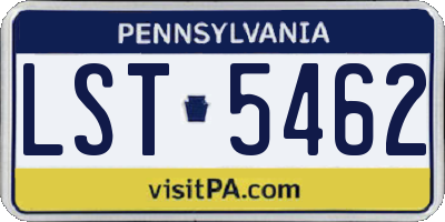 PA license plate LST5462