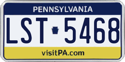 PA license plate LST5468