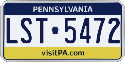 PA license plate LST5472