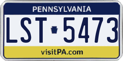 PA license plate LST5473