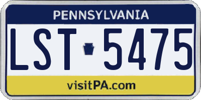 PA license plate LST5475