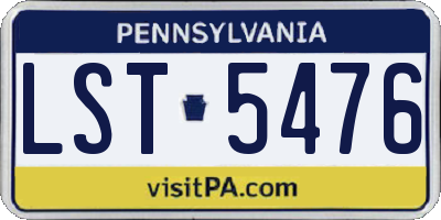 PA license plate LST5476
