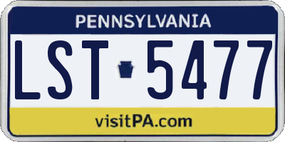 PA license plate LST5477