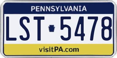 PA license plate LST5478