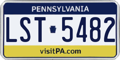 PA license plate LST5482