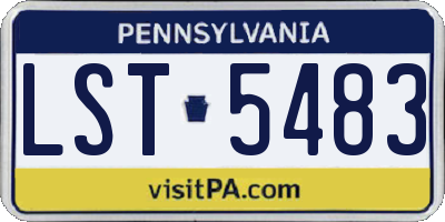 PA license plate LST5483
