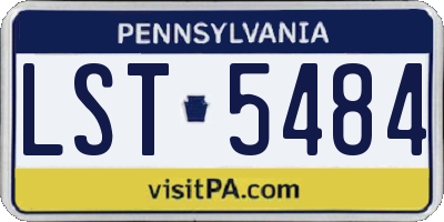 PA license plate LST5484