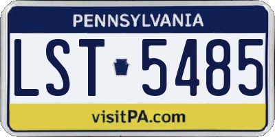 PA license plate LST5485