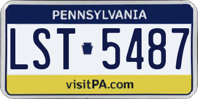 PA license plate LST5487