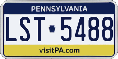 PA license plate LST5488