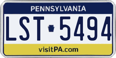 PA license plate LST5494