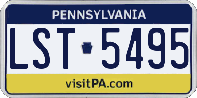 PA license plate LST5495