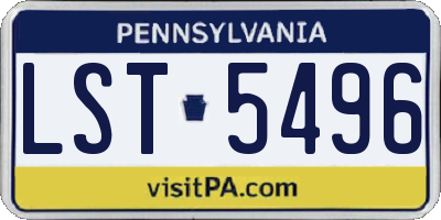 PA license plate LST5496