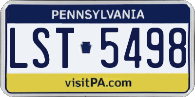 PA license plate LST5498