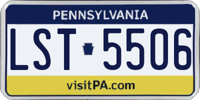 PA license plate LST5506
