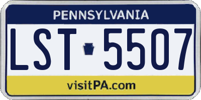 PA license plate LST5507