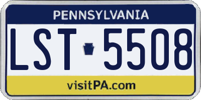 PA license plate LST5508