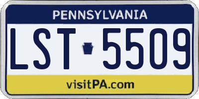 PA license plate LST5509