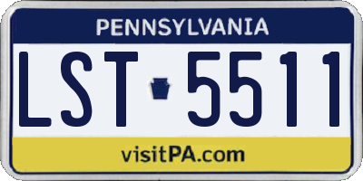 PA license plate LST5511