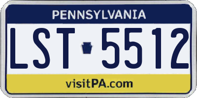 PA license plate LST5512
