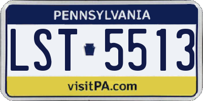 PA license plate LST5513
