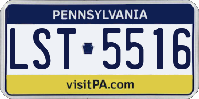 PA license plate LST5516