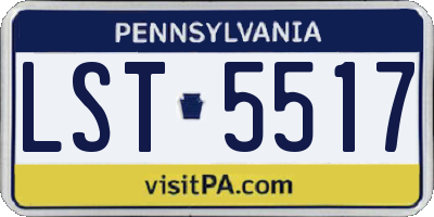 PA license plate LST5517