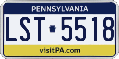 PA license plate LST5518