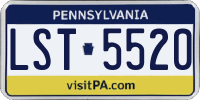 PA license plate LST5520