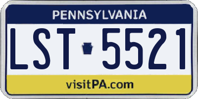 PA license plate LST5521